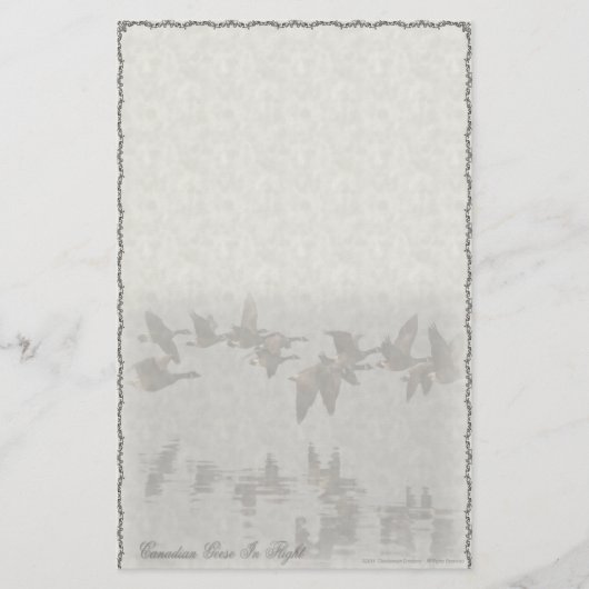 カナダのガチョウの飛行中にカスタムな文房具 便箋 (正面)