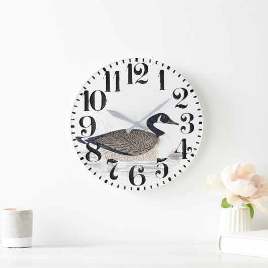 カナダのガチョウの鳥の野性生物大きい数柱時計 ラージ壁時計 (ホーム)