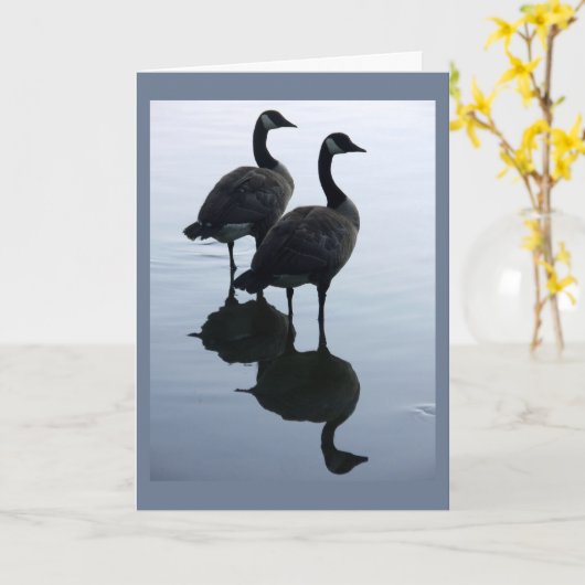 カナダのガチョウはカナダのガチョウの挨拶状を梳きます カード (黄色い花)