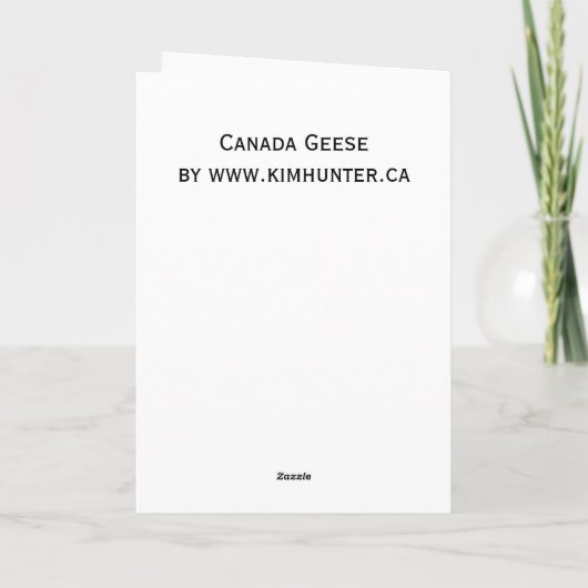 カナダのガチョウはカナダのガチョウの挨拶状を梳きます カード (裏面)