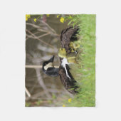 カナダのガチョウ家族 フリースブランケット (正面)