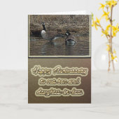 カナダのガチョウ記念日の息子の義理の娘カード カード (黄色い花)