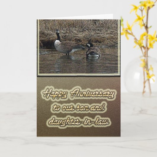 カナダのガチョウ記念日の息子の義理の娘カード カード (黄色い花)