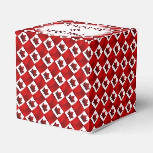 カナダのギフトボックスをパーソナライズするカナダ国旗のギフトボックス フェイバーボックス (裏面サイド)