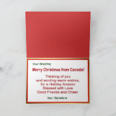 カナダのクリスマスの挨拶 シーズンカード (内部)