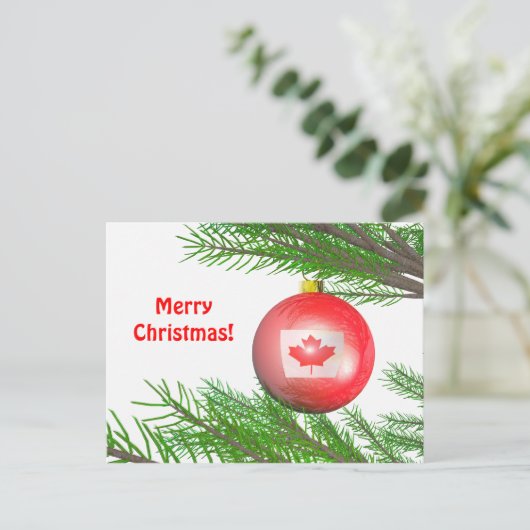 カナダのクリスマスツリーの装飾 シーズンポストカード (スタンド正面)