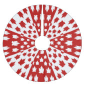 カナダのクリスマスツリースカートカナダ国旗のツリースカート ブラッシュドポリエステルツリースカート (正面)