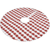 カナダのクリスマスツリーマット カナダのカエデの葉の装飾 ブラッシュドポリエステルツリースカート (アングル)