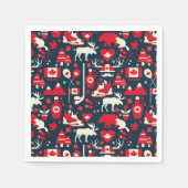 カナダのクリスマス冬のムースパターン スタンダードカクテルナプキン (正面)