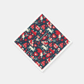 カナダのクリスマス冬のムースパターン スタンダードカクテルナプキン (角)