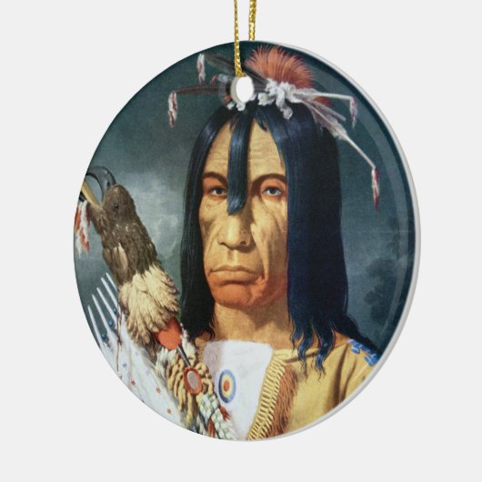 カナダのクリー族の人々のネイティブアメリカンの責任者 セラミックオーナメント (左)