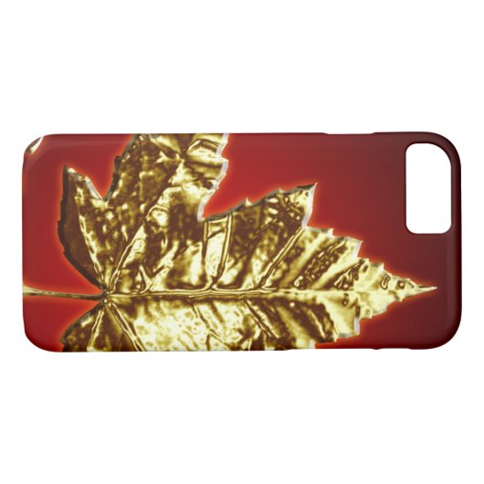 カナダのクールなiPhone 7個の場合の金ゴールドのカナダの葉のギフト Case-Mate iPhoneケース (裏面(横))