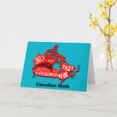 カナダのグリーティングカードの地図 – 内空白の部 カード (黄色い花)