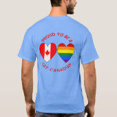 カナダのゲイとして誇りをもって ハート USA カナダ 国旗 Tシャツ (裏面)