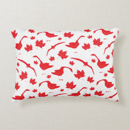 カナダのゲーゼとメープル離れの – カナダ国旗の赤。 アクセントクッション