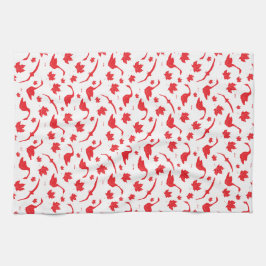 カナダのゲーゼとメープル離れの – カナダ国旗の赤。 キッチンタオル