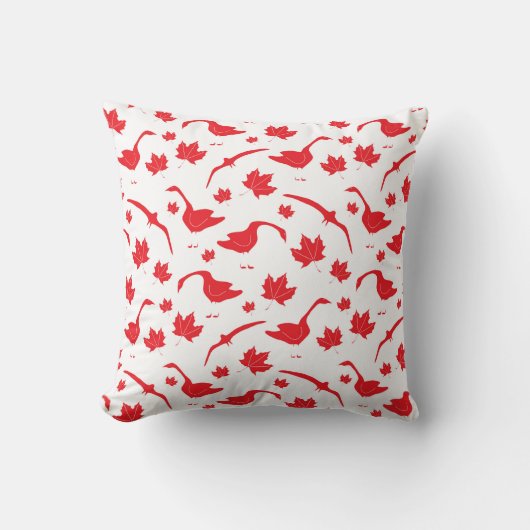 カナダのゲーゼとメープル離れの – カナダ国旗の赤。 クッション (正面)