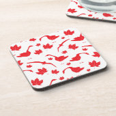 カナダのゲーゼとメープル離れの – カナダ国旗の赤。 コースター (左側)