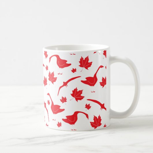 カナダのゲーゼとメープル離れの – カナダ国旗の赤。 コーヒーマグカップ (右)