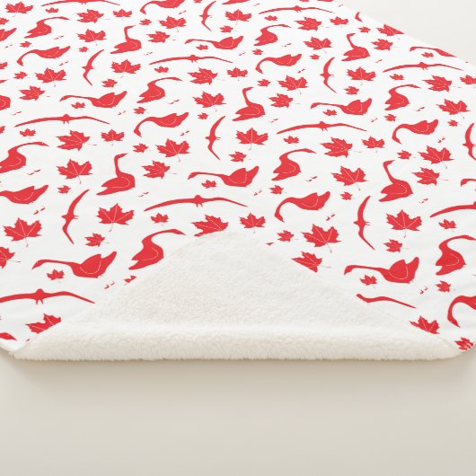 カナダのゲーゼとメープル離れの – カナダ国旗の赤。 シェルパブランケット (3/4)