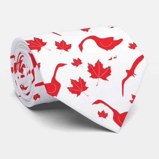 カナダのゲーゼとメープル離れの – カナダ国旗の赤。 ネクタイ (ロール)
