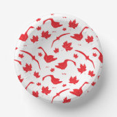 カナダのゲーゼとメープル離れの – カナダ国旗の赤。 ペーパーボウル (正面)