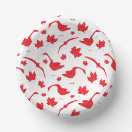 カナダのゲーゼとメープル離れの – カナダ国旗の赤。 ペーパーボウル