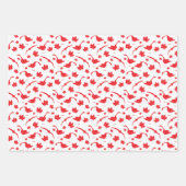 カナダのゲーゼとメープル離れの – カナダ国旗の赤。 ラッピングペーパーシート (正面3)