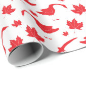 カナダのゲーゼとメープル離れの – カナダ国旗の赤。 ラッピングペーパー (ロールコーナー)