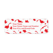 カナダのゲーゼとメープル離れの – カナダ国旗の赤。 ラベル (正面)