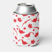 カナダのゲーゼとメープル離れの – カナダ国旗の赤。 缶クーラー (缶裏面)
