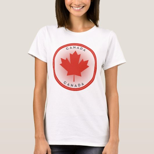カナダのサクラの葉の円形 Tシャツ (正面)