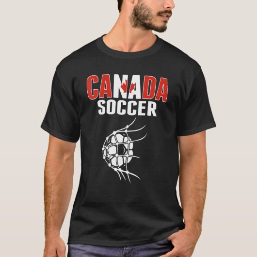 カナダのサッカーボールでネットカナダのサッカーSupo Tシャツ (正面)