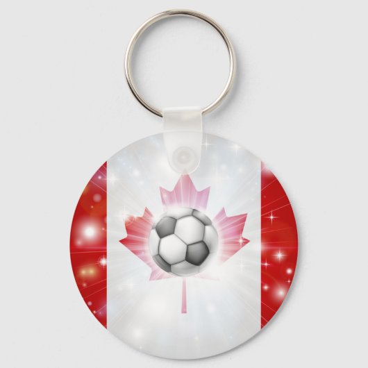 カナダのサッカー国旗 キーホルダー (正面)