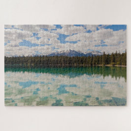 カナダのジャスパーNP名勝アネット湖の反射 ジグソーパズル