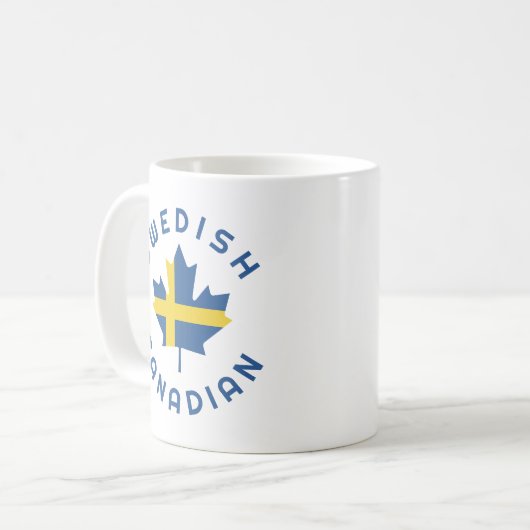 カナダのスウェーデン語根 コーヒーマグカップ (正面左)