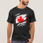 カナダのスクラッチ国国旗 Tシャツ (正面)