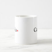 カナダのタイポグラフィと赤いカエデの葉の愛国心 コーヒーマグカップ (中央)