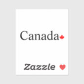 カナダのタイポグラフィと赤いカエデの葉正方形 シール (シート)