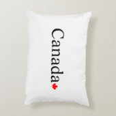 カナダのタイポグラフィと赤楓の葉の白 アクセントクッション (裏面(縦))