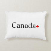 カナダのタイポグラフィと赤楓の葉の白 アクセントクッション (裏面)