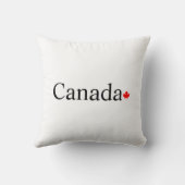 カナダのタイポグラフィと赤楓の葉の白 クッション (裏面)