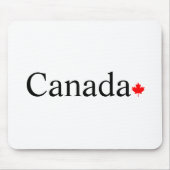 カナダのタイポグラフィと赤楓の葉の白 マウスパッド (正面)