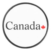 カナダのタイポグラフィと赤楓の葉 アイスホッケーパック (正面)