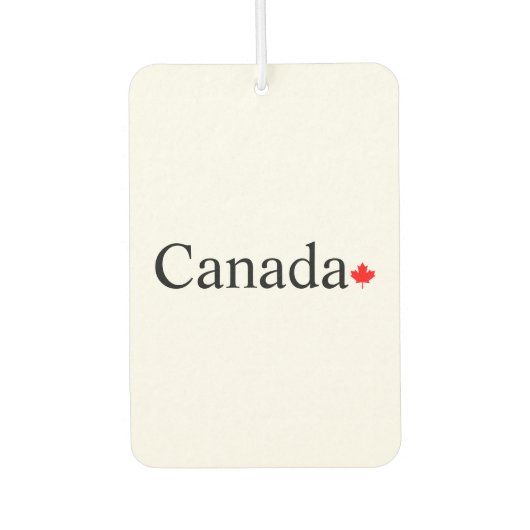 カナダのタイポグラフィと赤楓の葉 カーエアーフレッシュナー (正面)