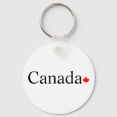 カナダのタイポグラフィと赤楓の葉 キーホルダー (正面)