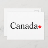 カナダのタイポグラフィと赤楓の葉 ポストカード (正面/裏面)