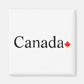 カナダのタイポグラフィと赤楓の葉 マグネット (正面)