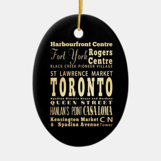 カナダのタイポグラフィの芸術のトロント都市 セラミックオーナメント (正面)