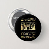 カナダのタイポグラフィの芸術のモントリオール都市 缶バッジ (正面&裏面)